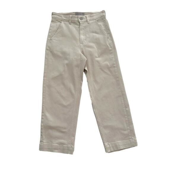 Everlane Sandstone High Rise The Straight Leg Crop Short Jeans Pants Size 2 - Picture 1 of 11